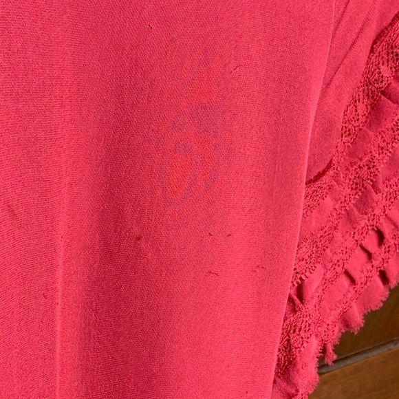 Peter Nygard red silk button belted ruffle shirt 6 - Picture 8 of 9